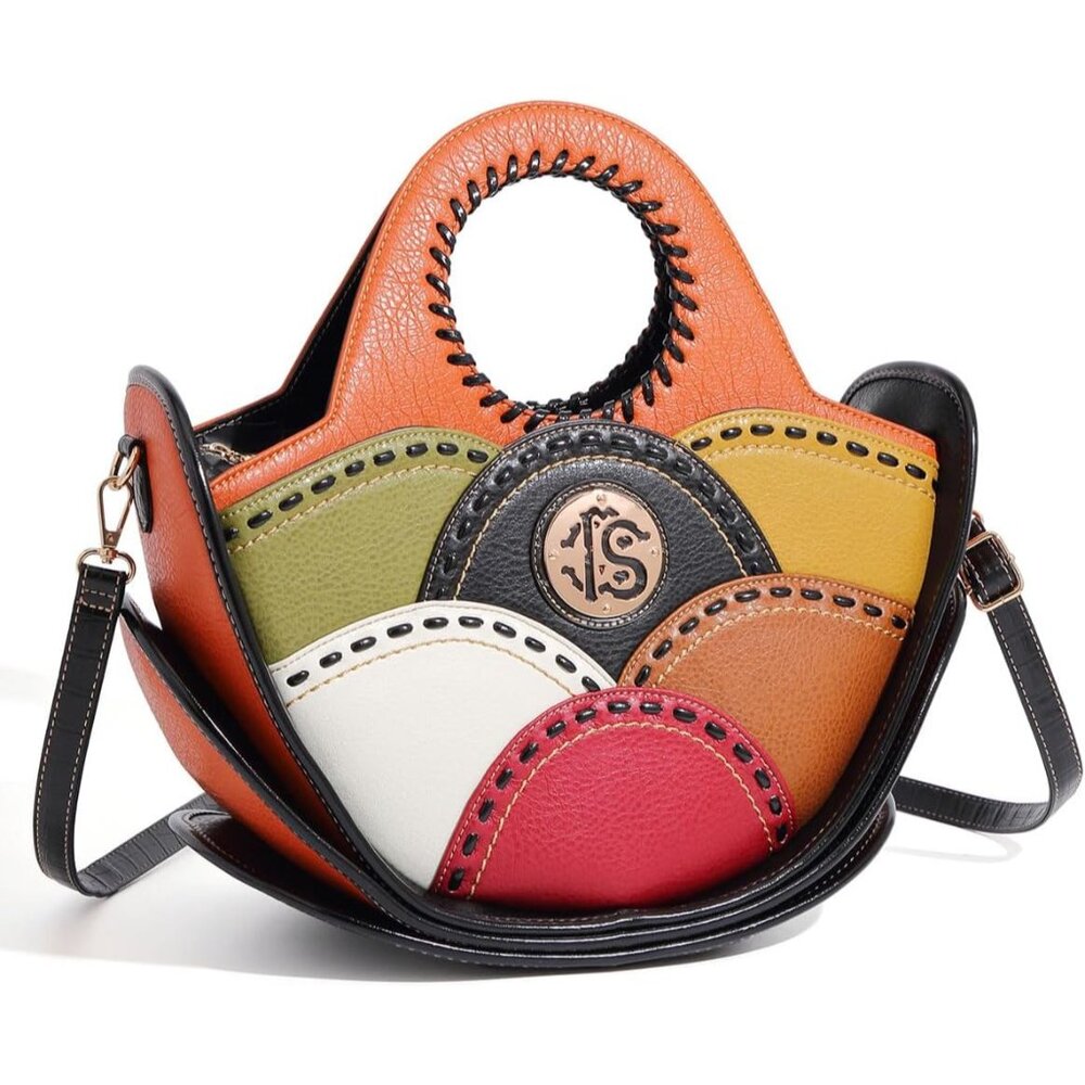 Women's Multicolor Patchwork Leather Handbag Set … - image 3